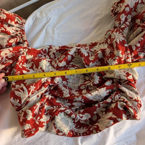 FREE PEOPLE Sunday Set 2-Piece Floral Linen Blend Size Small Boho Beach - Picture 8 of 13